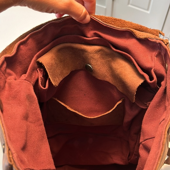 Handmade leather backpack - Picture 3 of 5